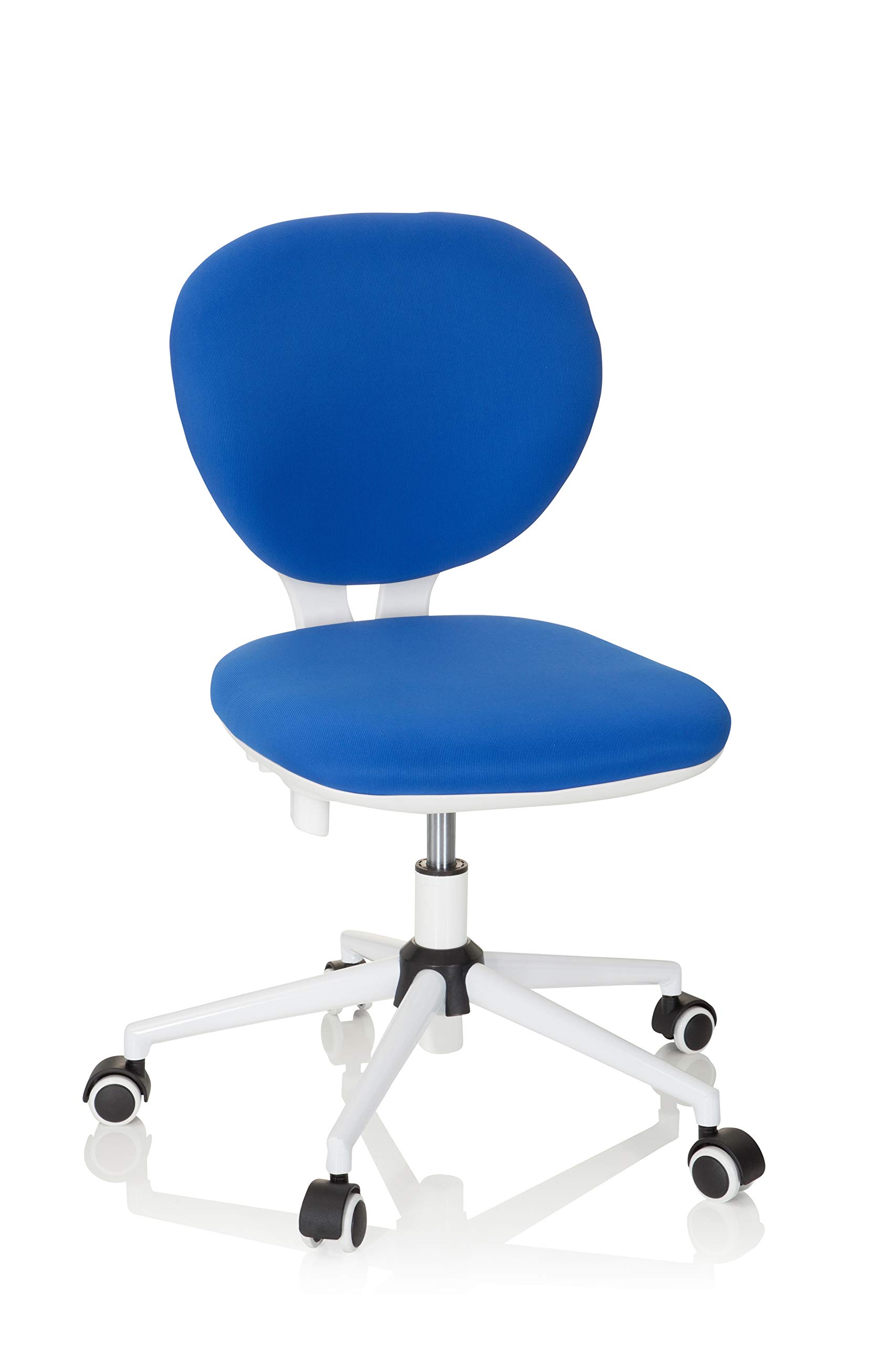 Hjh Office 670970 Childrens Desk Chair Kid Vivo Fabric Blue Swivel Chair White Frame Height Adjustable Backrest Home Kitchen Desk Chairs