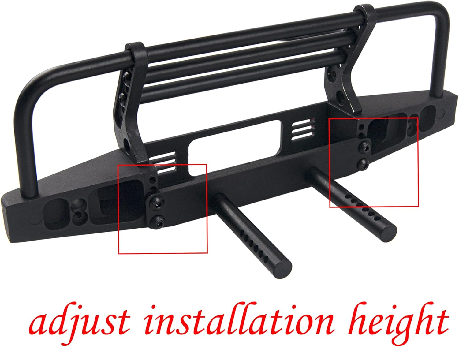 Aluminum Front Bumper with LED Headlights Tow Hook Compatible with Traxxas TRX-4 TRX4 Axial SCX10 SCX10II 90046 90047 1/10 RC Crawler Car