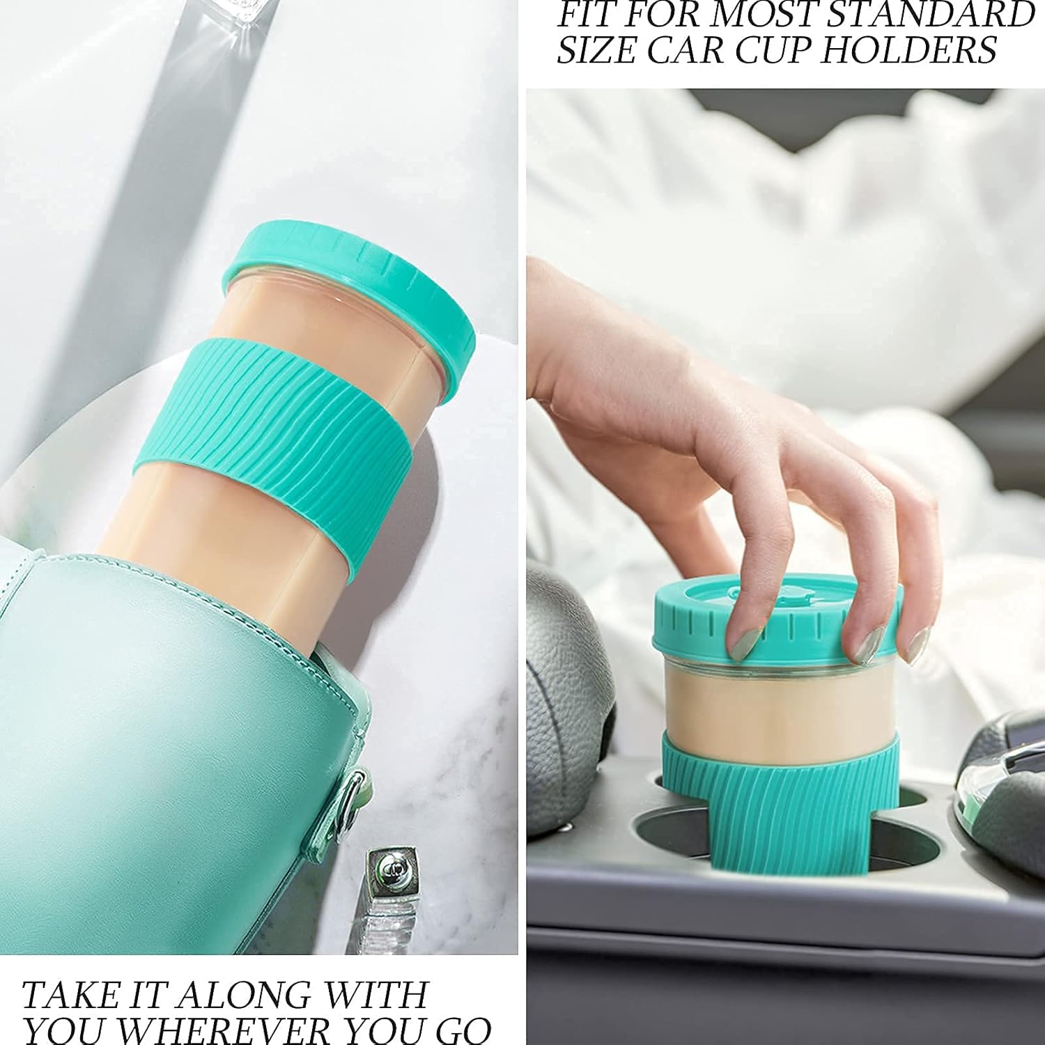 Reusable Glass Mason Jars Cups with Lids and Straws Silicone Sleeves, 4 Pack 24Oz Wide Mouth Smoothie Cups Glass Bubble Tea Cup, Leakproof drinking glasses Water Bottle Travel Tumbler for Large Pearl - Image 5