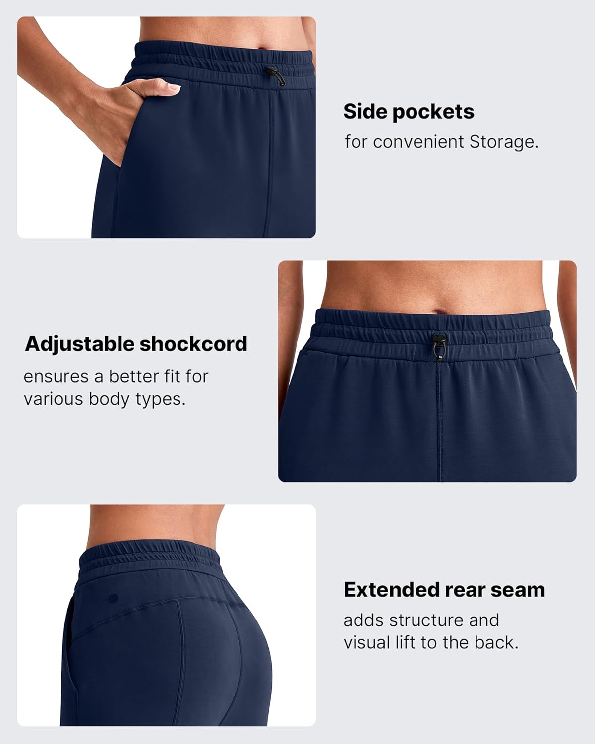 G4Free Smoofit Wide Leg Capri Pants for Women Adjustable Shockcord High Waist Summer Travel Yoga Pants with Pockets - Image 2