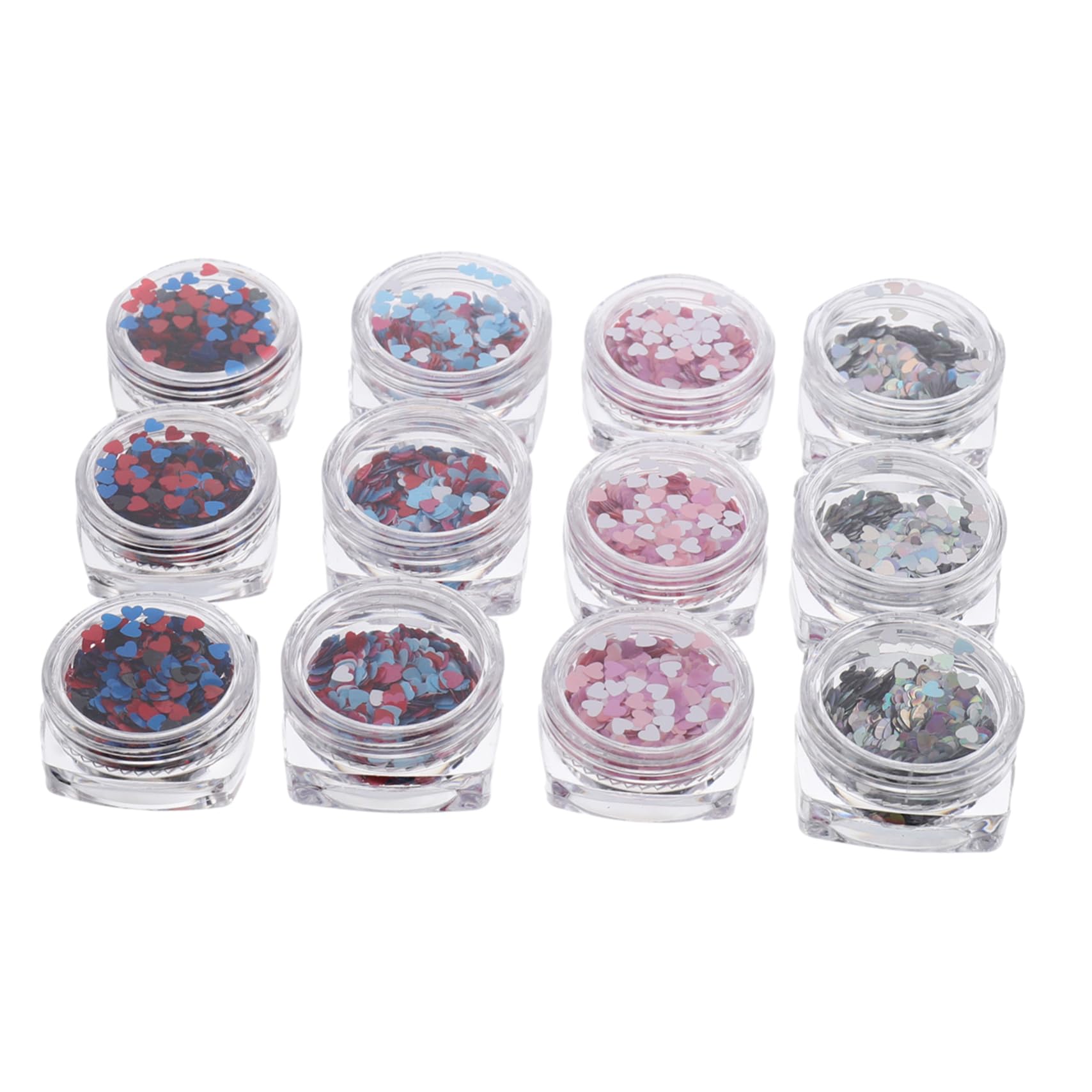 TOVINANNA Nail Art Decorations Love Heart Sequin Nail Stickers Pcs Set Glitter Manicure Stickers for DIY Party