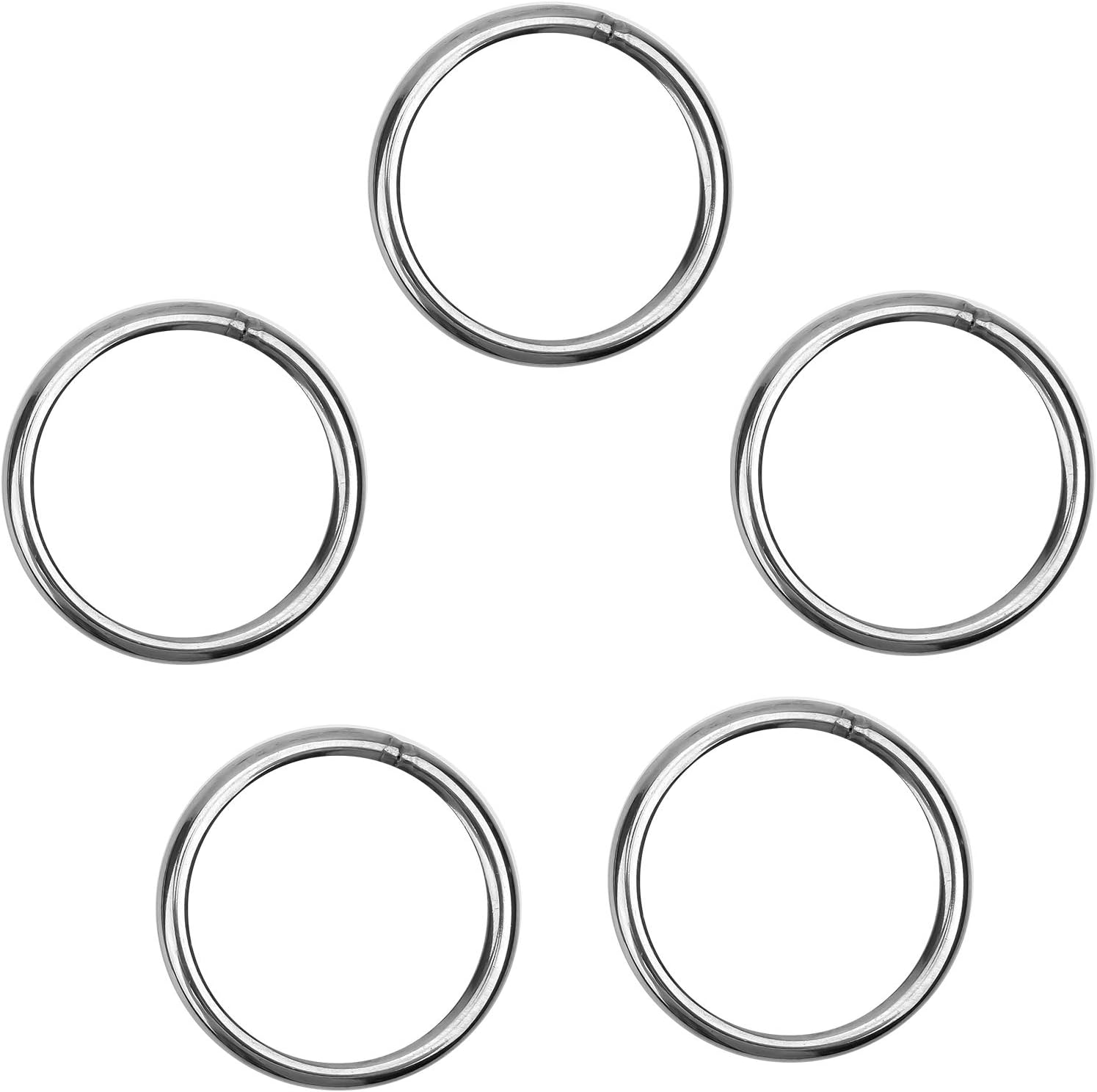 WISMURHI O - Ring Stahl, 5 Stück Edelstahl Ringe (geschweißt und ...