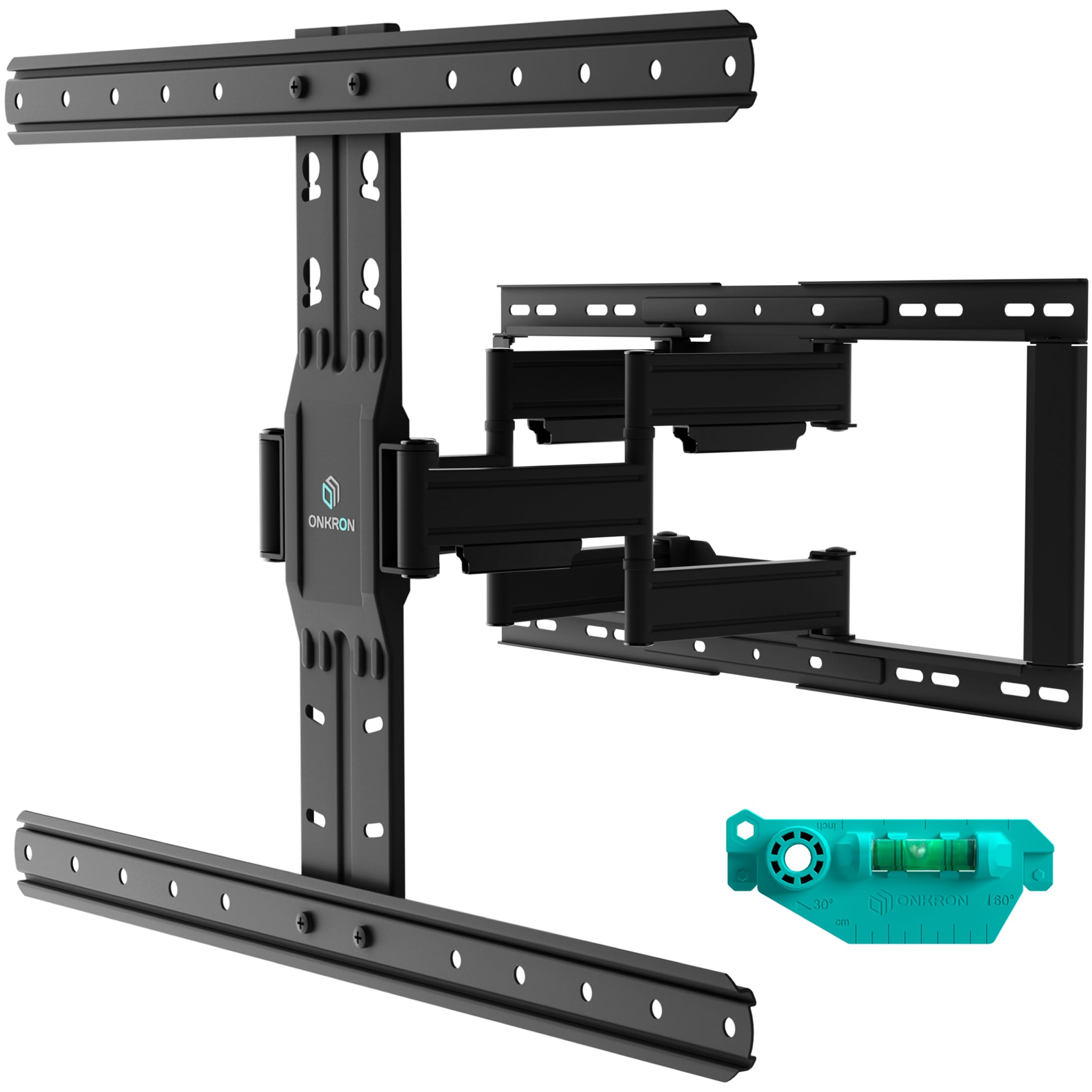 ONKRON Soporte TV Pared 32-90 Pulgadas, Carga hasta 50 kg, Brazo TV con VESA 200x200-600x400 mm, Soporte Television Pared Inclinable y Giratorio, Colgar Television Universal, Negro SM6L-B
