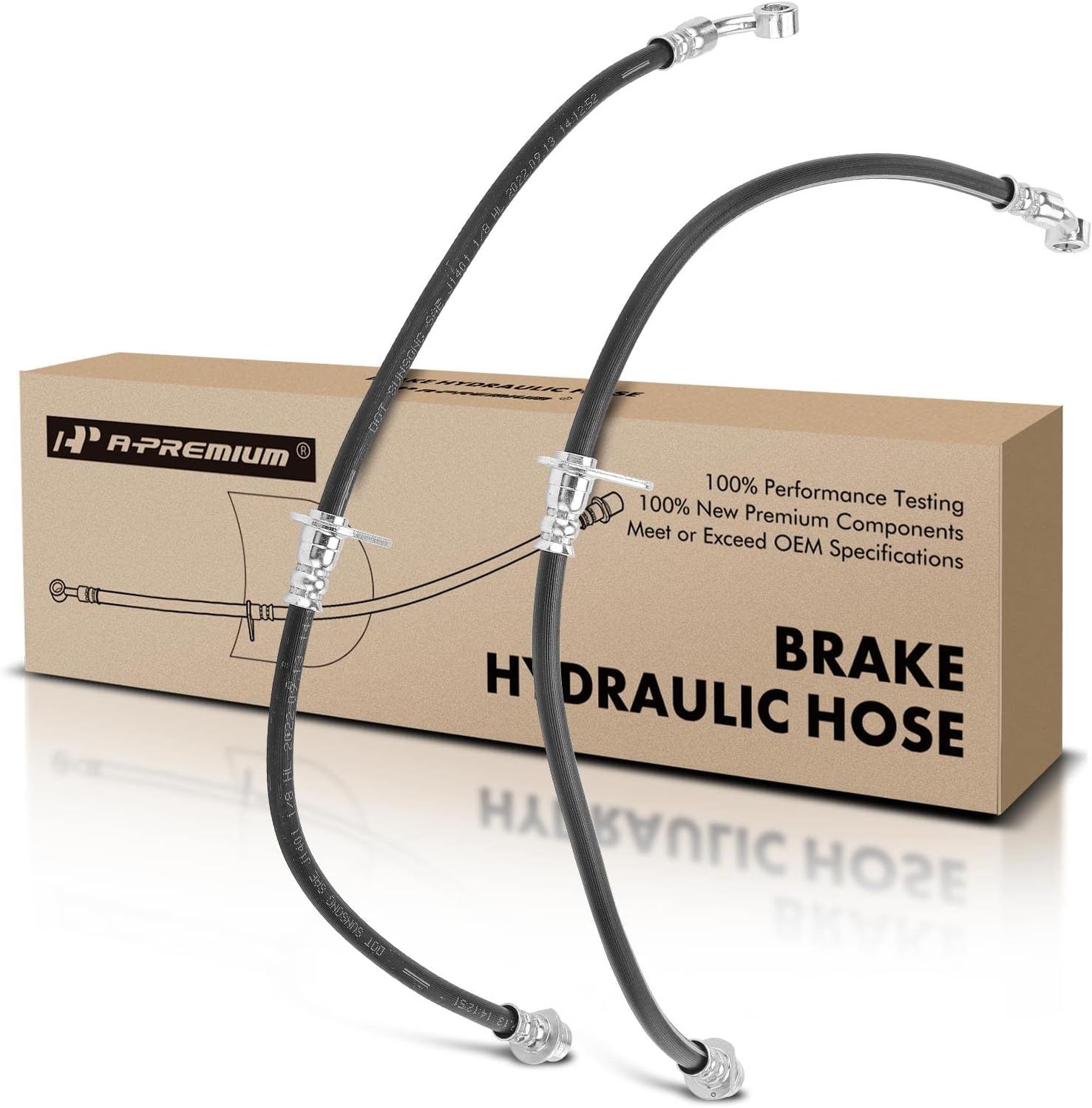 A-Premium Front Driver and Passenger Brake Hydraulic Hose Compatible with Select Honda Models - CR-V 2002 2003 2004 2005 2006 2.4L - Replace# 01465S9A000(Pack of 2)