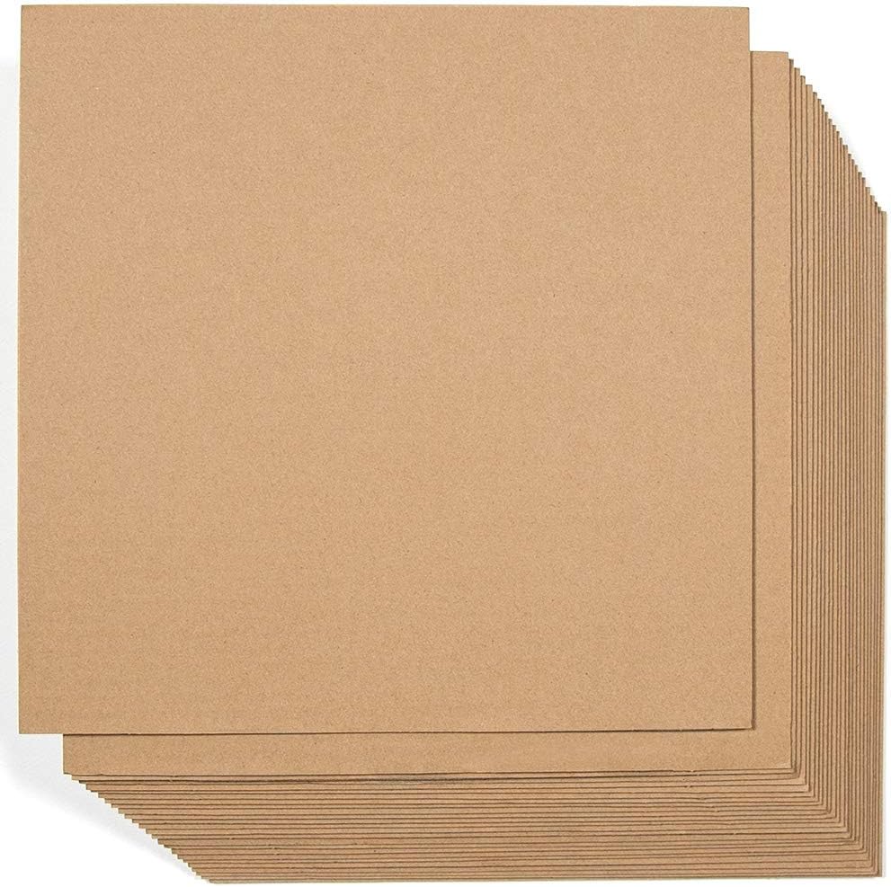 KARRES Corrugated Cardboard Sheets 12x12 Inches Brown Kraft Paper Inserts for Packing, Mailing, Crafts Squared Size (24 PACKS)
