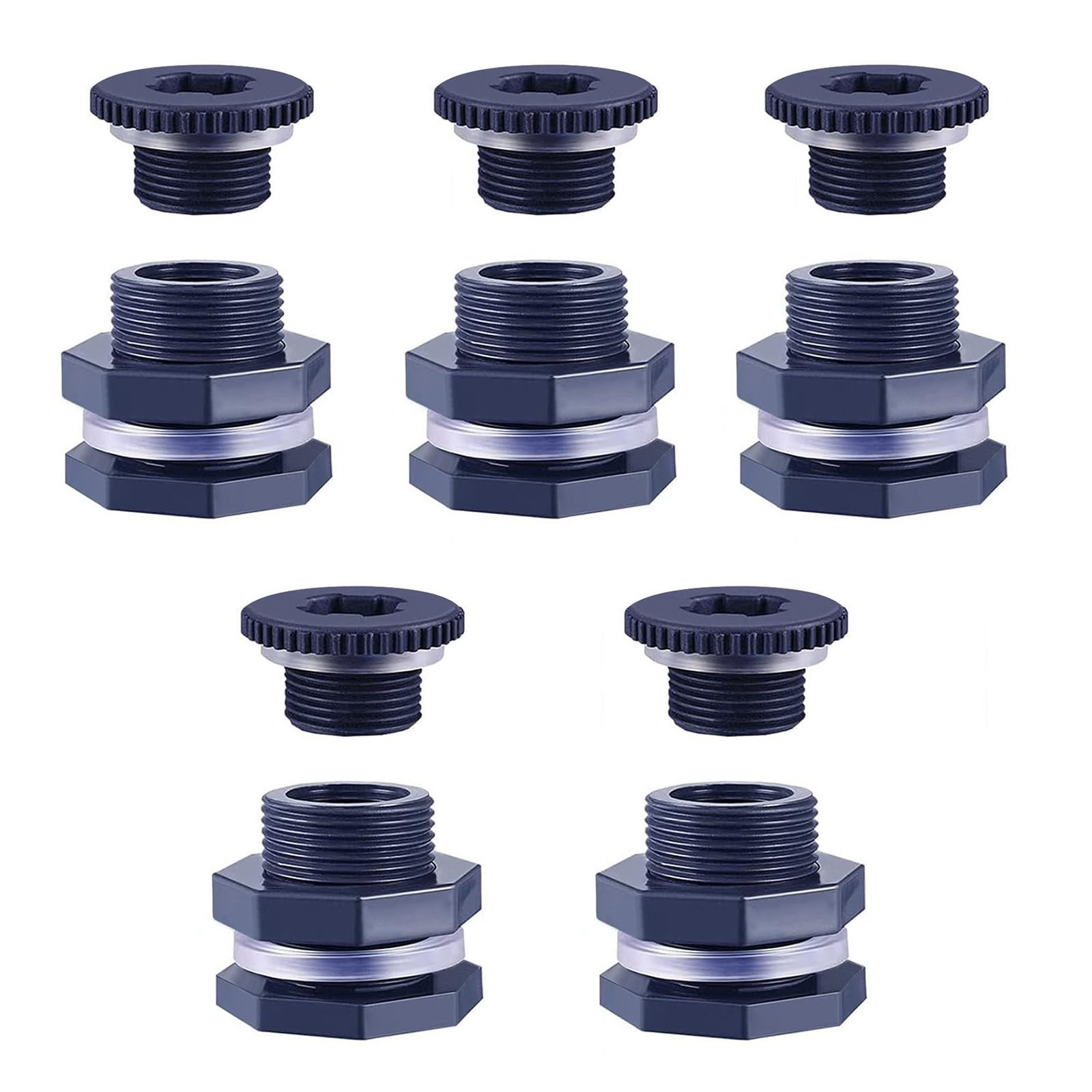 Elnwnnkc 5Pcs PVC Water Tanks Connector Garden Spigot Adapter 3 / 4inch Water Tanks Joint Bulkhead Fitting for Aquariums Aquariums