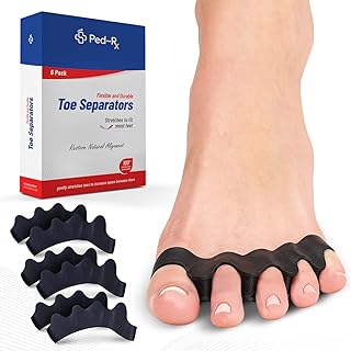 Sponsored Ad - [3 pairs] Ped-Rx Toe Separators - Toe Stretchers - to Straighten Overlapping Toes, Crooked Toes, Hammer To...