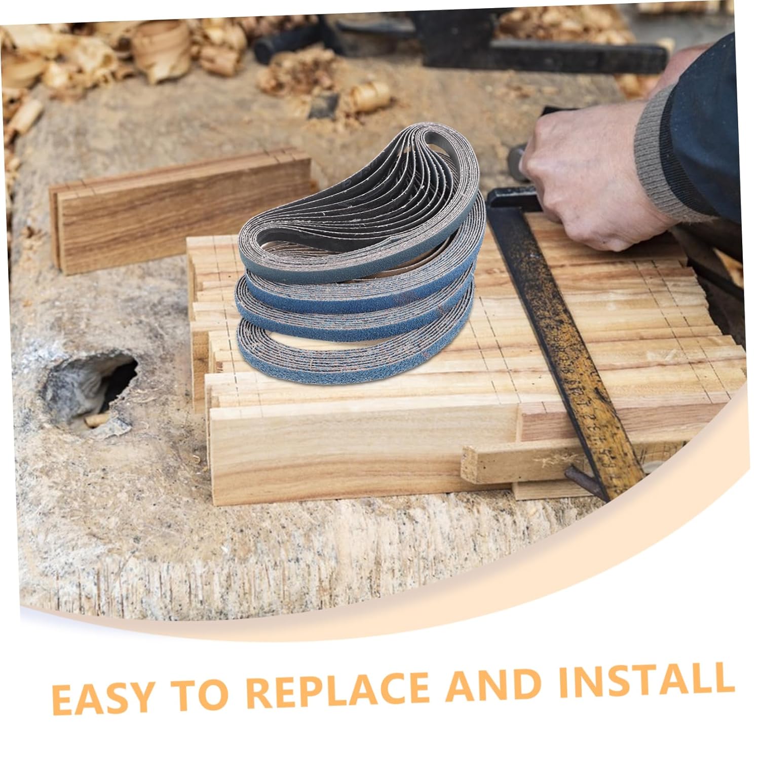 NUOBESTY 40pcs Sanding Belts Assorted Grits for Woodworking Metal Polishing Compatible with Belt Sanders Easy Installation Durable Oxide Sandpaper