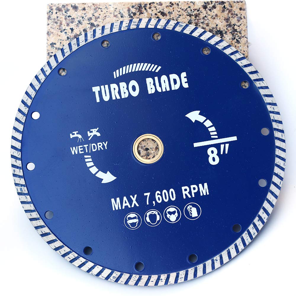 8" Diamond Turbo Granite Blade Diamond Cutting Blade for Granite Marble Ceramic Tile