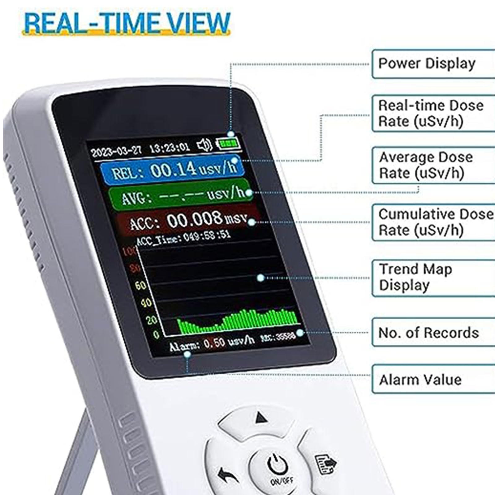 JITEM Nuklearstrahlungsdetektor, Geigerzähler, wiederaufladbar, Beta-Gamma-Röntgenstrahlungsmonitor, hohe Empfindlichkeit, Haushaltsdosierung, Alarm, Handstrahlungsdosimeter mit LCD-Display