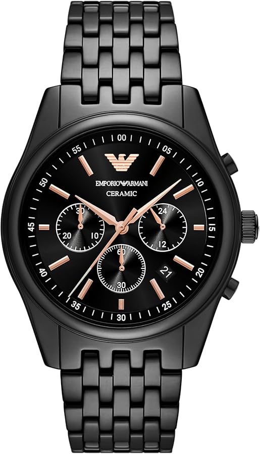 Amazon.com: Emporio Armani Men's Chronograph Black Ceramic Watch