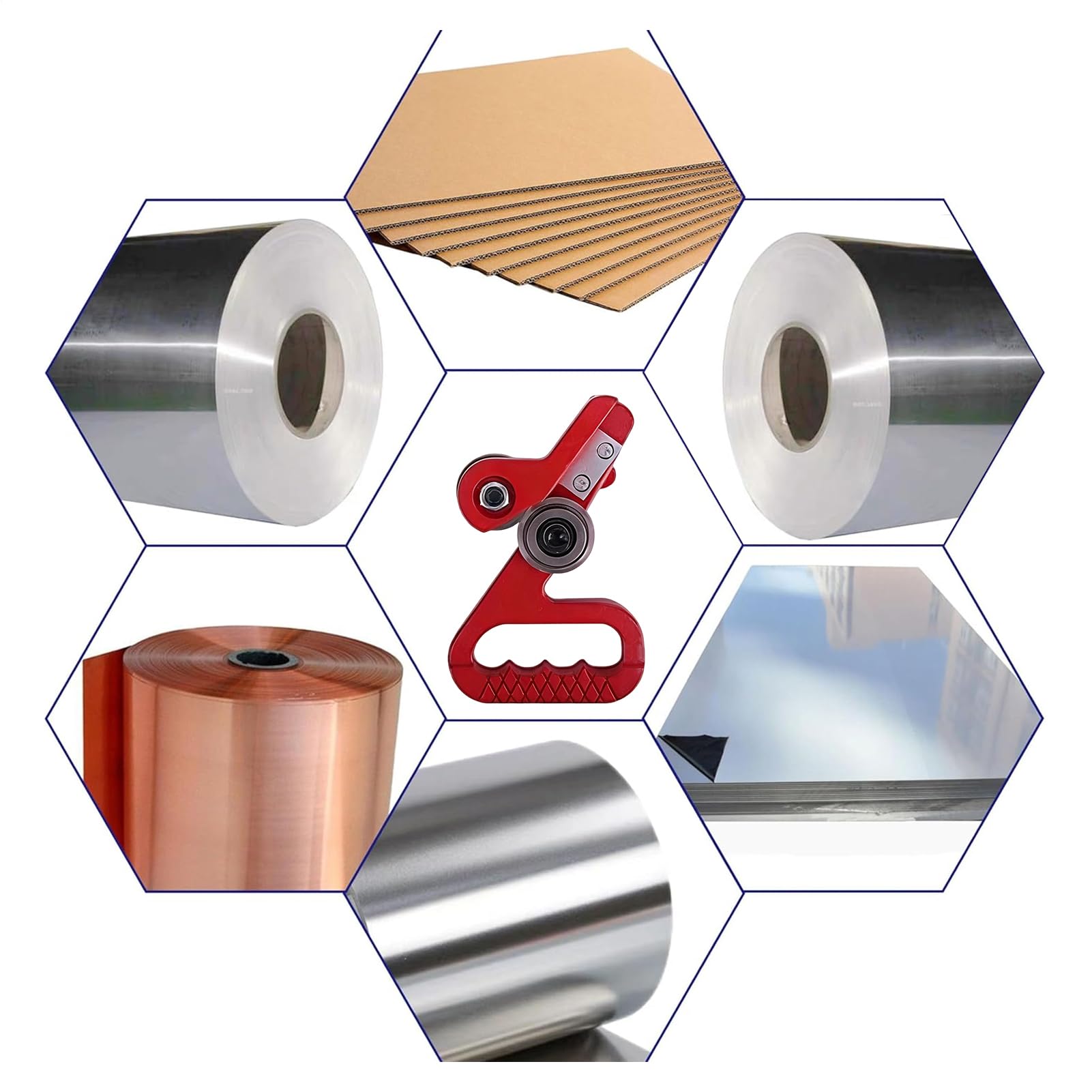 Cizallas De Metálica - De Acción Manual Doble Rueda Para Corte De Tejas, Herramienta Cortadora Ajustable | Tijeras Industriales For Acero Aluminio Lata Cartón Conductos HVAC Taller