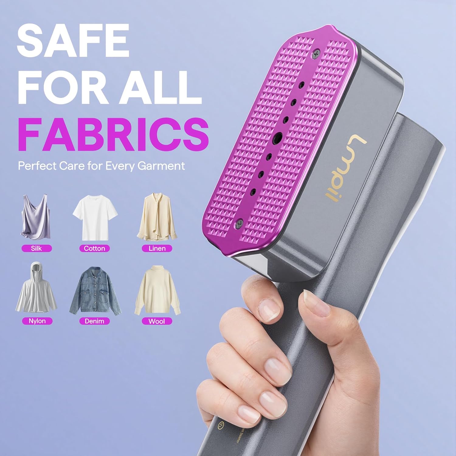 Steamer for Clothes, Handheld and Portable with 15-Second Heat-Up, 2-in-1 Steamer & Iron with Smart Touch Operation and 4 Modes, Suitable for All Fabrics, Ideal for Home & Travel