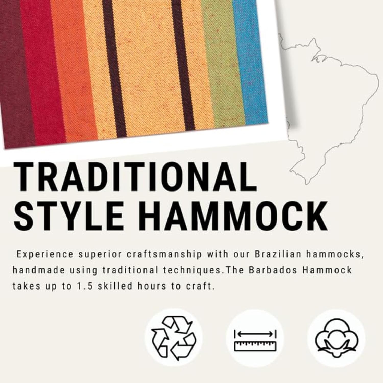 Amazonas Barbados Hammock | 2 Person Hammock | XL Indoor or Outdoor Hammock Swing | Portable Hammock for Relaxation on The Patio, Bedroom or Backyard | Handwoven w/Cloth Bag | Max 440 lbs, Rainbow