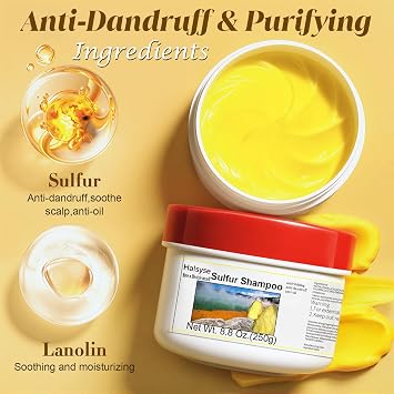 sulfur shampoo for humans, Mild Formula for Oily Scalp, Stubborn Dandruff and Sensitive Scalp