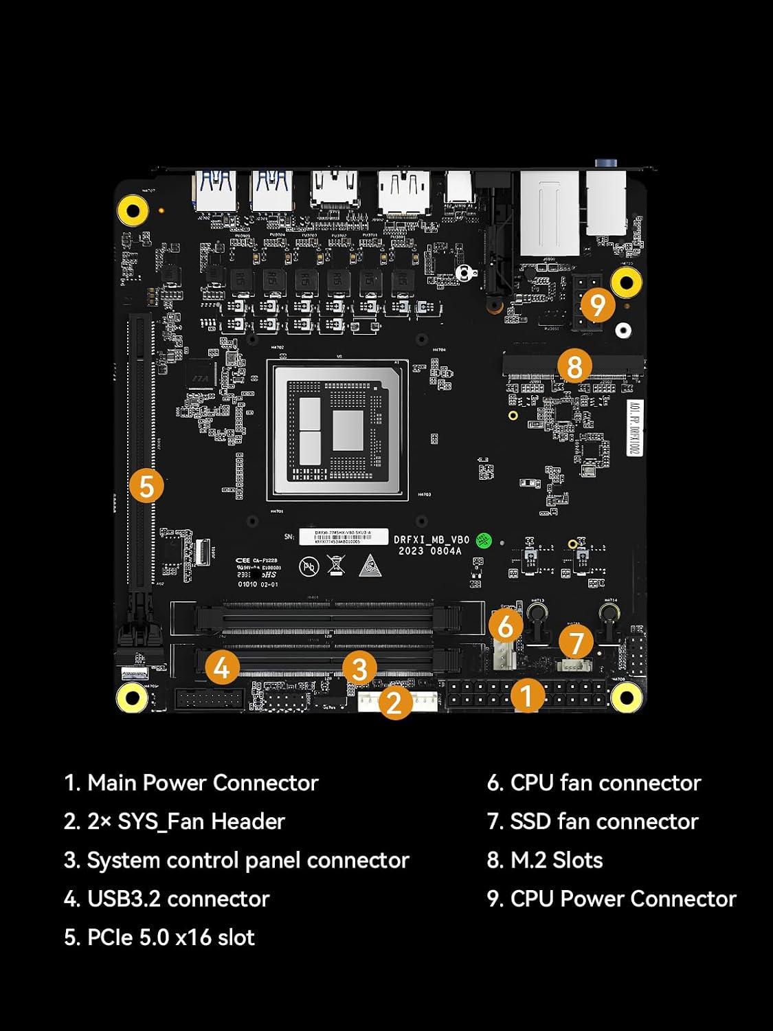 MINISFORUM BD795i SE Mini ITX Desktop Motherboard, AMD Ryzen 9 7945HX(16C/32T), 2X DDR5 Slots, PCIe 5.0 x16 Slot, 2X M.2 PCIe 4.0 Slots, M.2 2230 E-Key Slot, 2.5G LAN, HDMI, DP, USB-C, (Renewed)