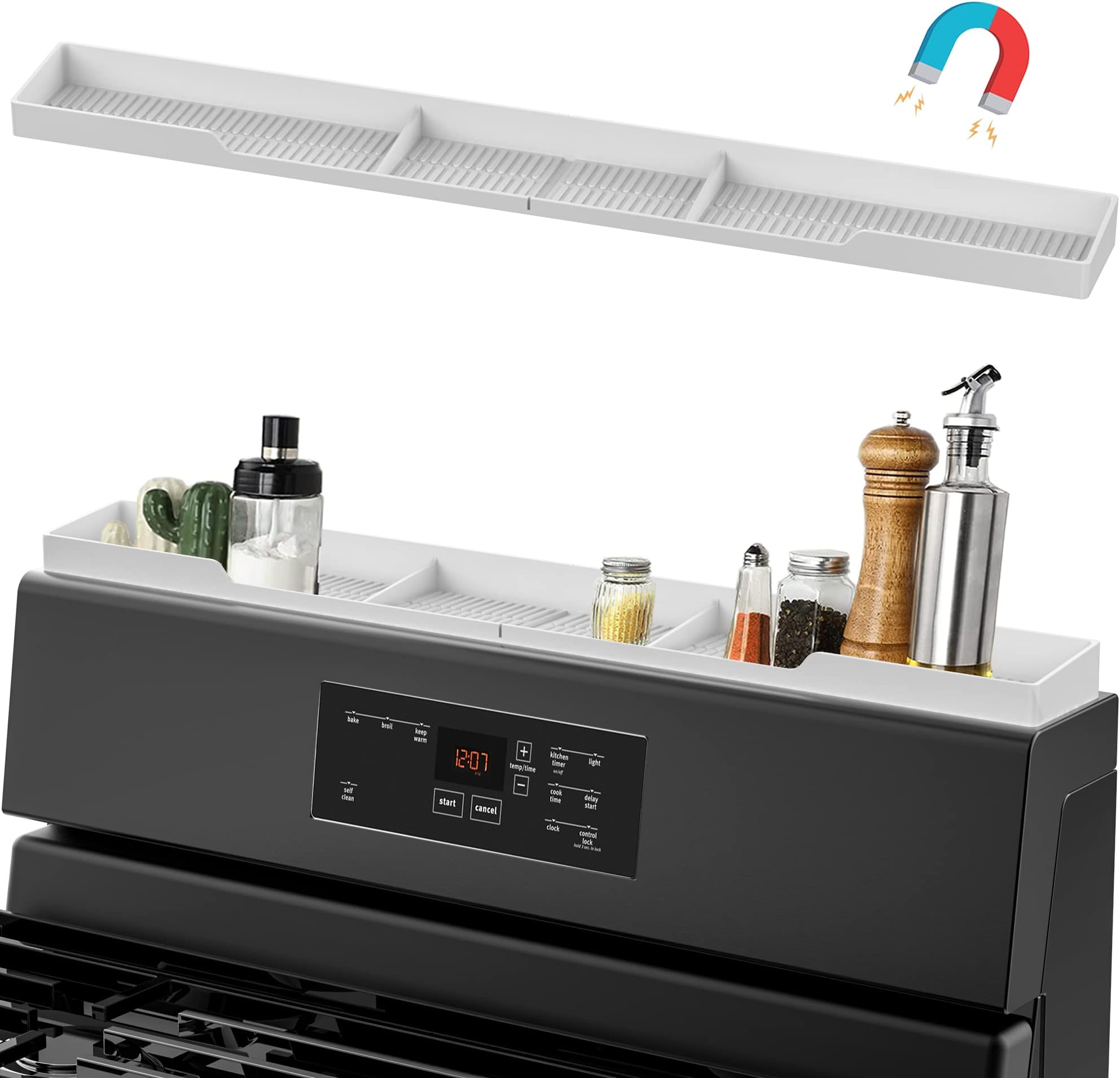 Stove Top Shelf Spice Rack Organizer Adjustable