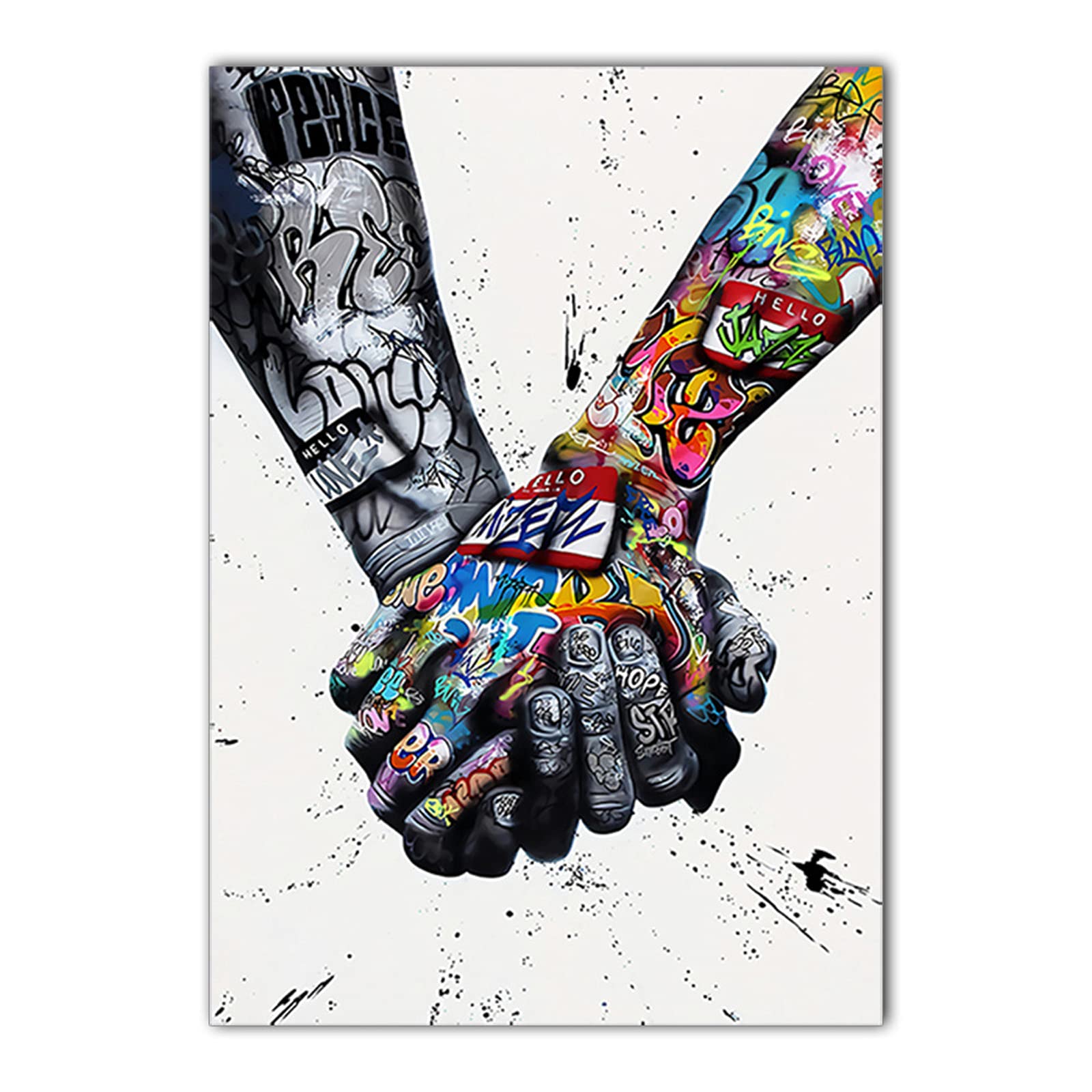 抽象的な手のアート作品 B4サイズ Amazon｜2パック手をつないでぶら下がっている絵画、ストリート