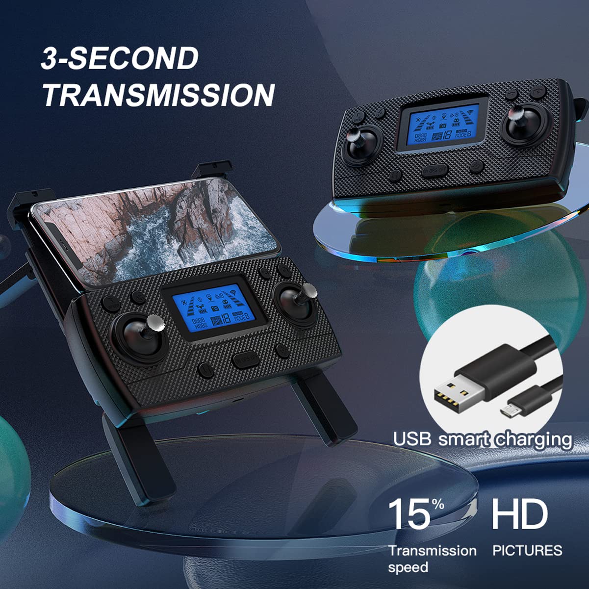 Quadricottero RC per Adulti, Drone GPS con Fotocamera 4K, Ritorno Automatico, Giunto Cardanico a Tre Assi, modalità Brushless, Flusso Ottico Altezza Fissa, Video Foto Gesto, Segui Immagine,