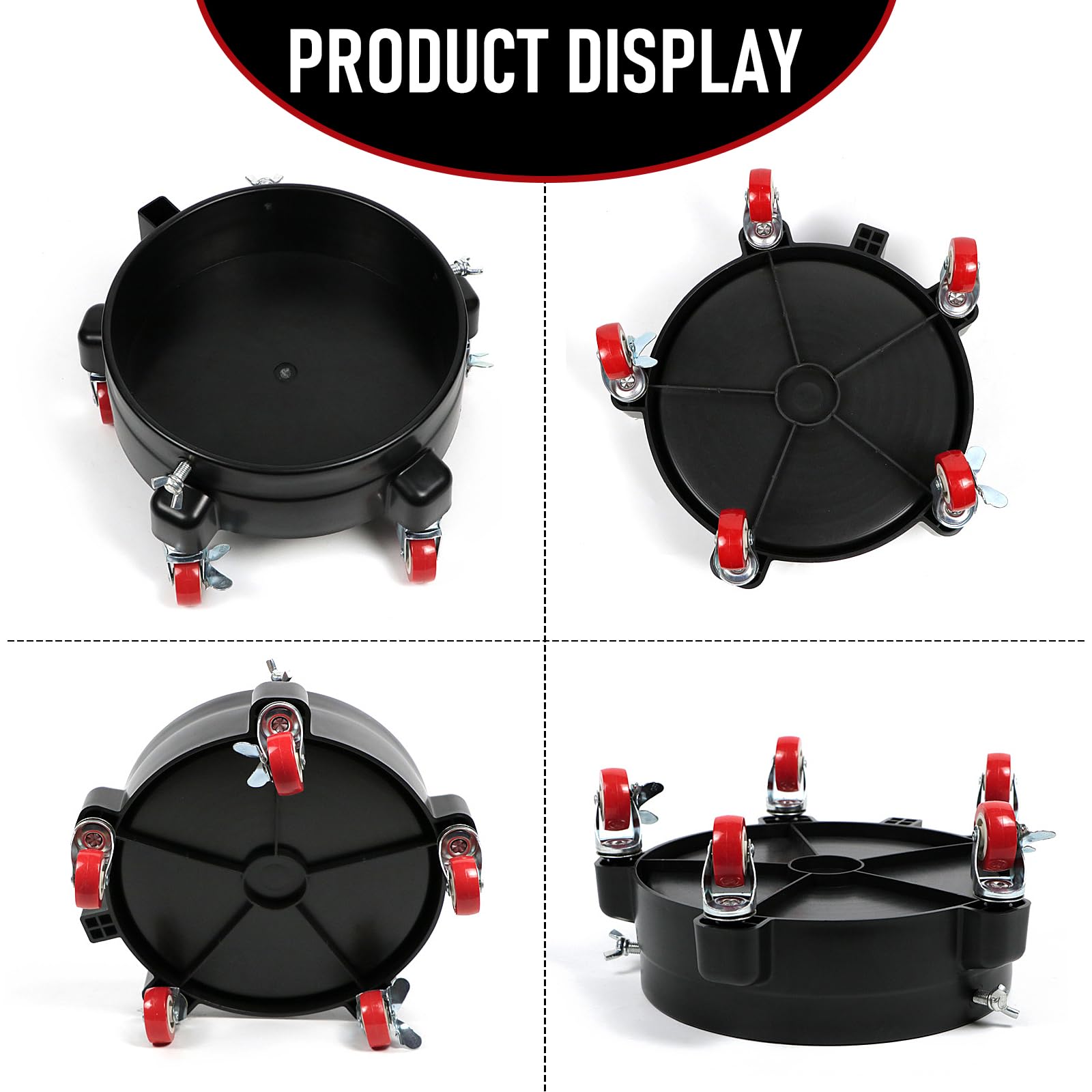 Carrello Con Secchio Da 20L Per Lavaggio Auto - 5 Ruote Girevoli, Con Grit Guard, Portata Fino A 113 Kg, Per Pulizia E Dettaglio