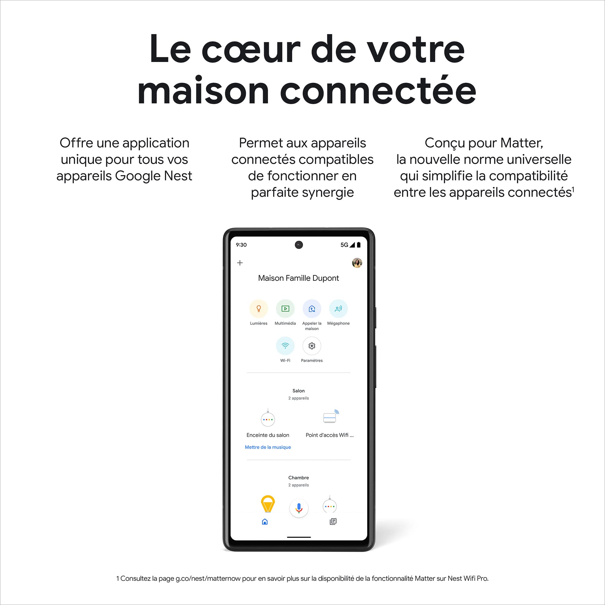 Nest Wifi Pro – Wi-Fi 6E – Système Wi-Fi fiable pour la maison avec un débit rapide et dans chaque pièce – Routeur pour réseau maillé – Neige