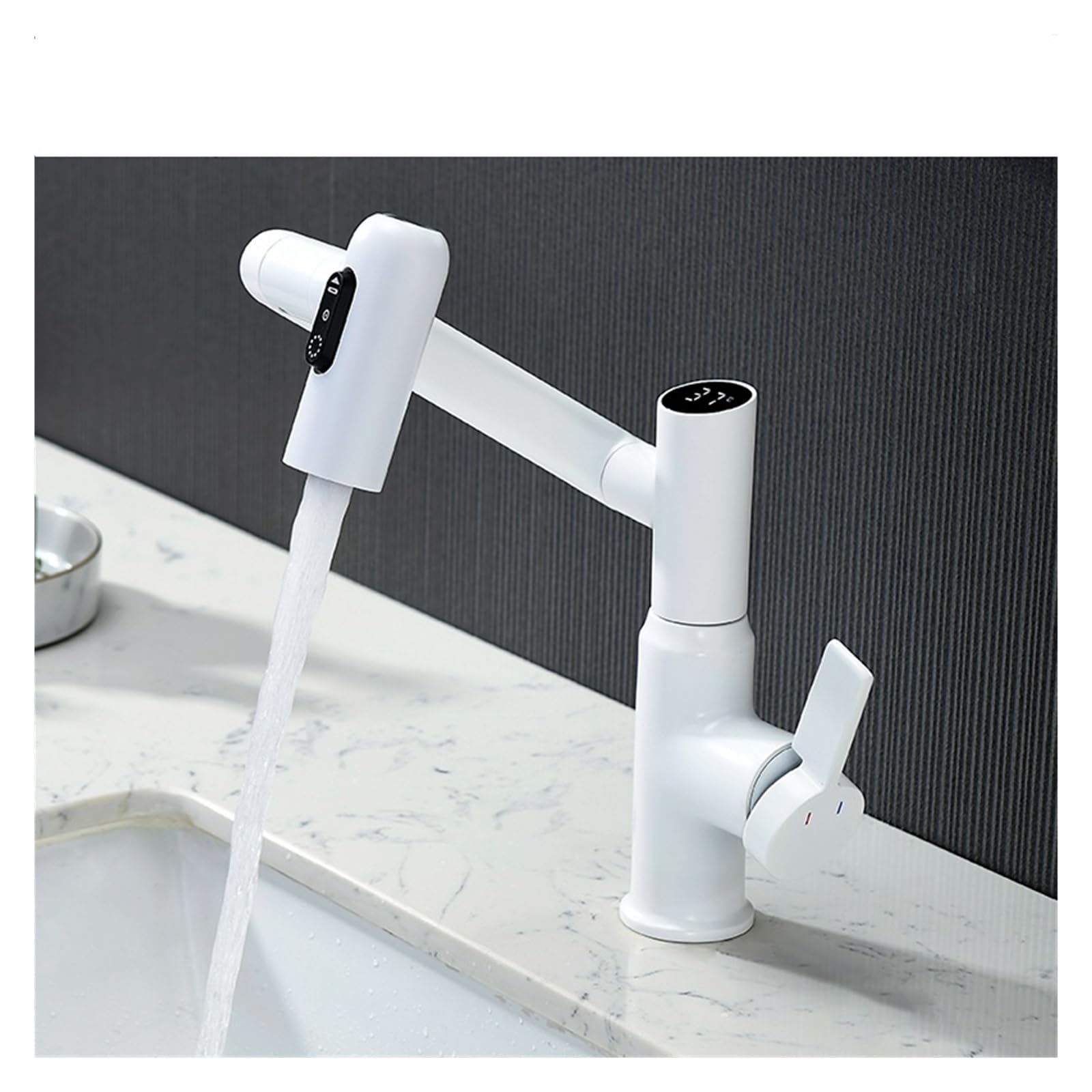Robinet de lavabo blanc en cuivre rotatif à 1080° pour transformer votre salle d'eau en spa
