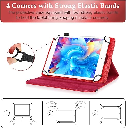 Miniatura 7 de UrbanX Funda universal para tablet de 7 a 8 pulgadas funda protectora para Alcatel Pixi 3 8 LTE 7 de 8 pulgadas con soporte giratorio de 360 grados