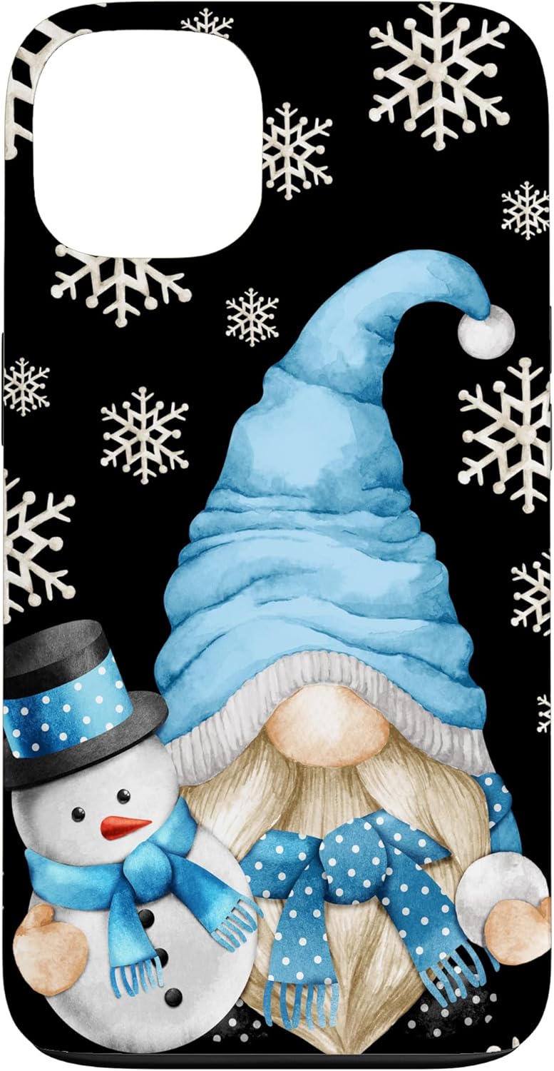 Cute Snowman With Snowflake Pattern Women Blue Winter Gnome Case for iPhone SE (2020) / 7 / 8