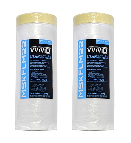 VViViD Cinta autoadhesiva de grado químico y cortina de plástico resistente (paquete de 2 unidades (60 x 108 pies)