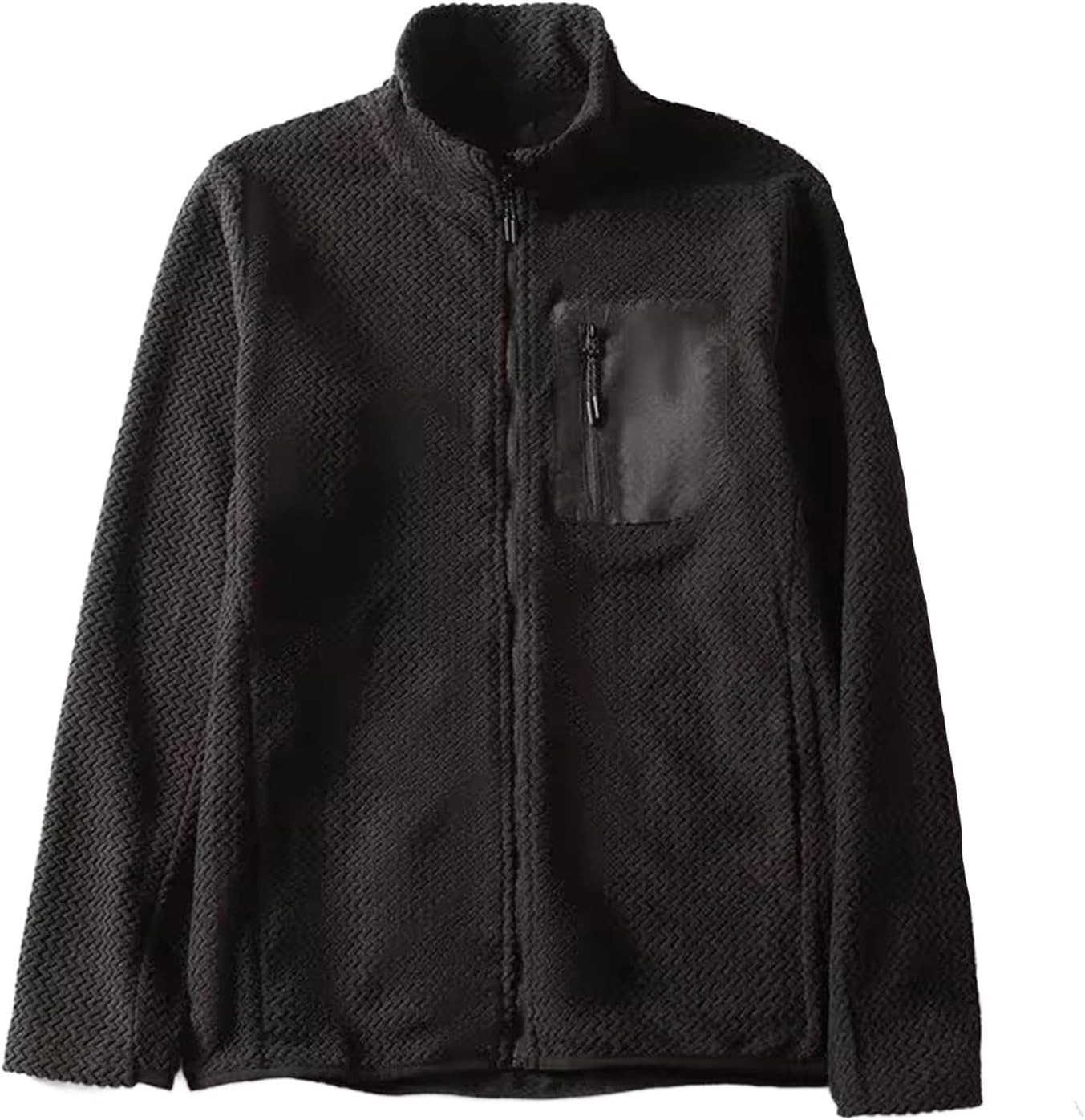 HSQIBAOER Men's Coat Hiking Stand Collar Thermal Zip Jacket, Wind-Resistant and Warm Jackets for Men