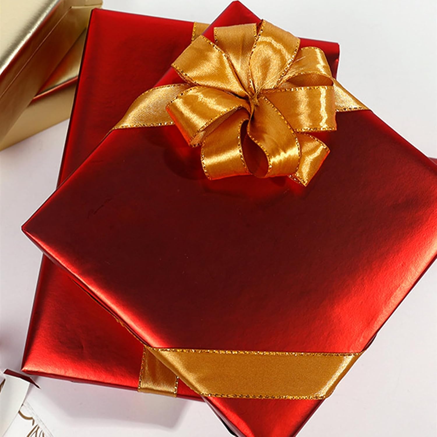 Gift Wrapping Paper Matte Metallic Red Wrapping Paper (17 Inch*32.9Ft) image 2