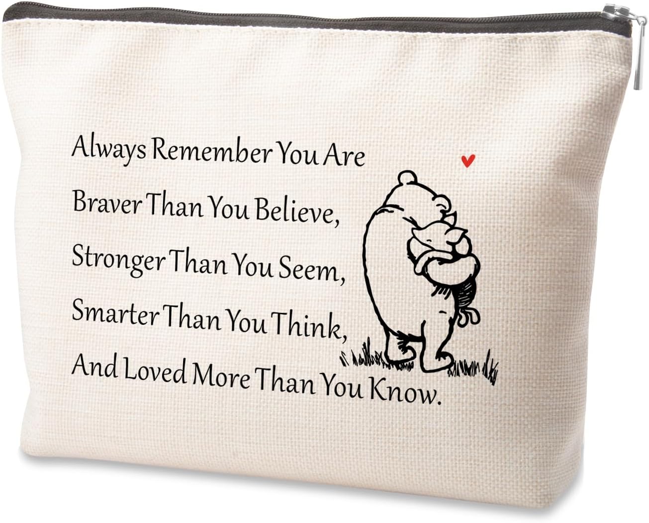Inspirational Gifts Friendship Makeup Bag Friendship Make up Bag You Are Braver Stronger Smarter Than You Think Friend Gift Cosmetic Bag Inspirational Cosmetic Bags for Women