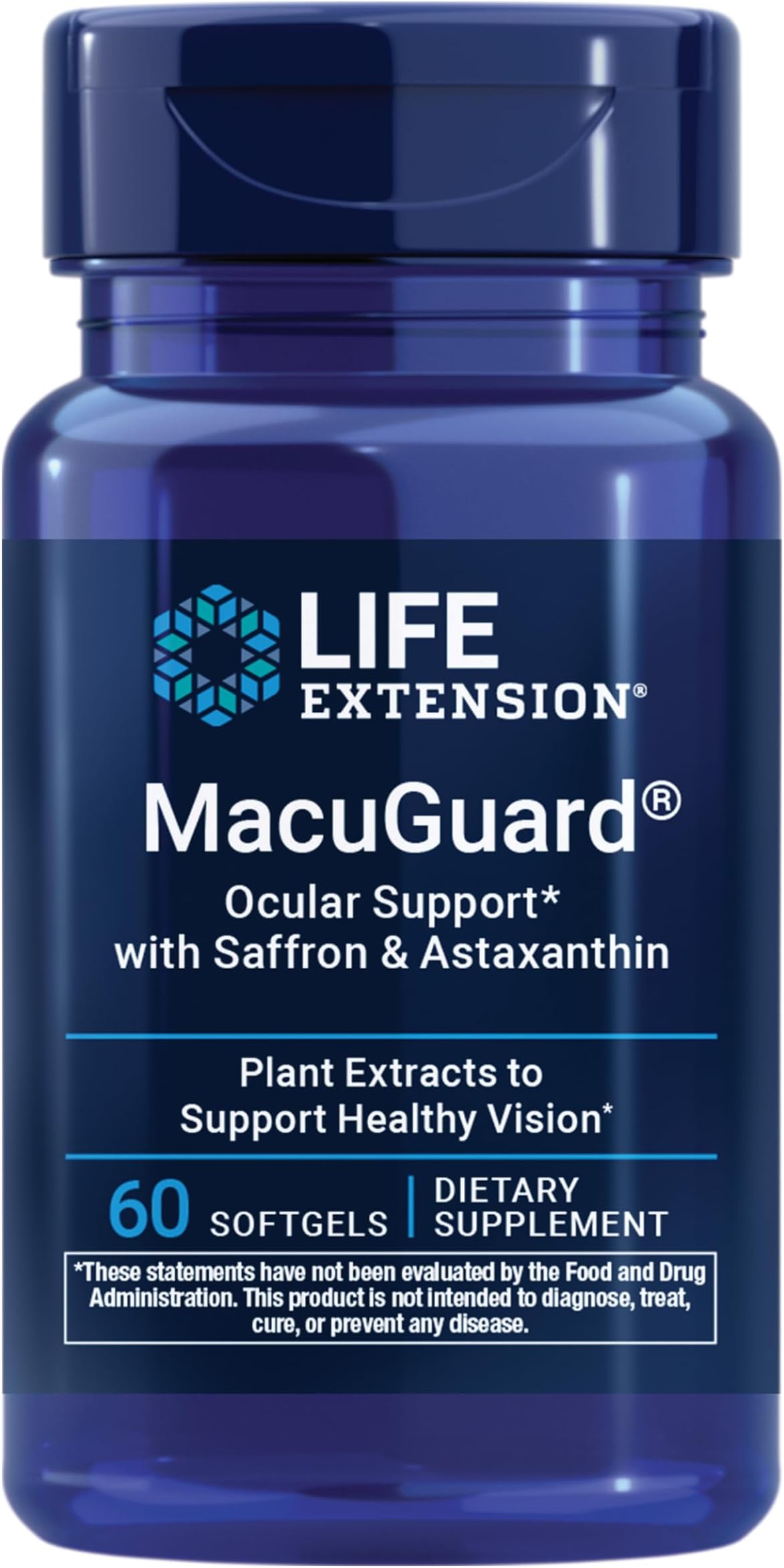 MacuGuard Ocular Support with Saffron & Astaxanthin – Eye Health Supplement for Healthy Vision – with Lutein, zeaxanthin, Meso-zeaxanthin – Gluten-Free, Non-GMO – 60 softgels