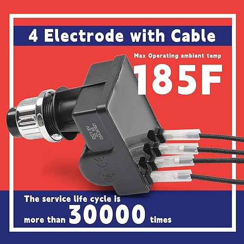 Miniatura 4 de Kit de encendedores de parrilla de repuesto para parrilla Blackstone de 36 pulgadas, botón electrónico de encendido de batería de repuesto con 4