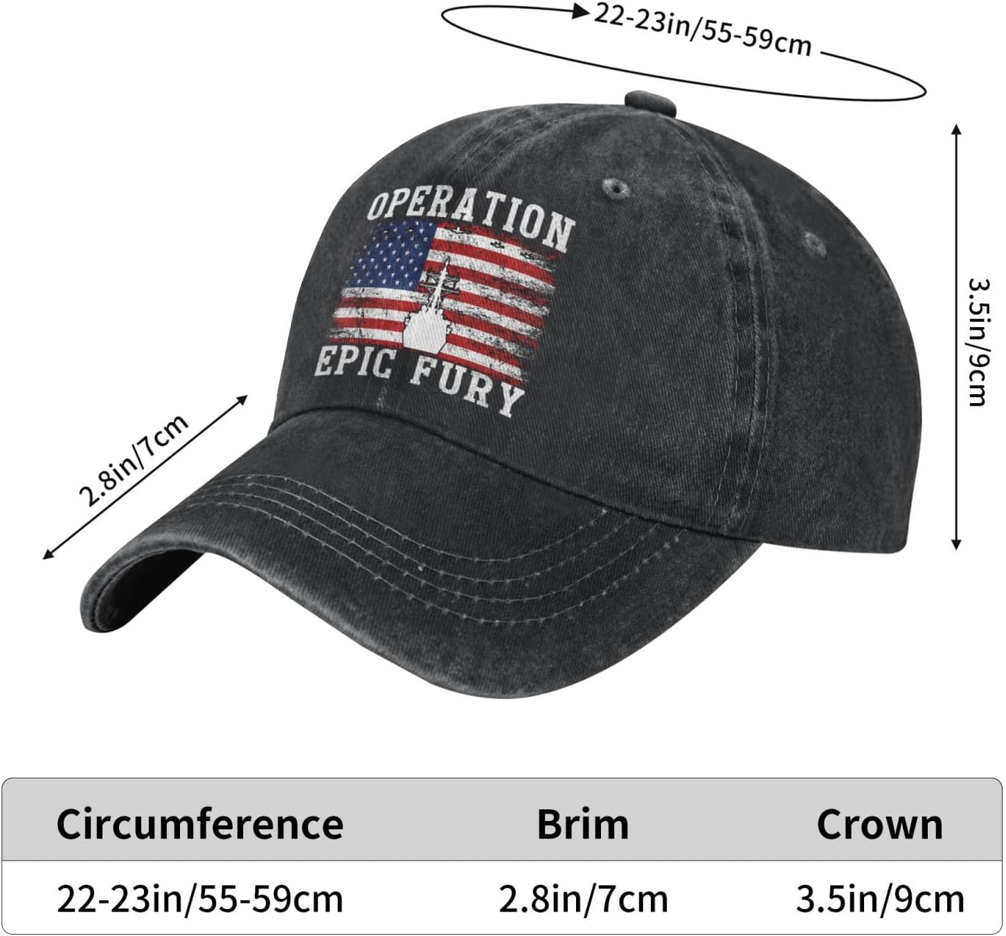 Operation Epic Fury Cap for Men Operation Epic Fury Womens Ball Cap