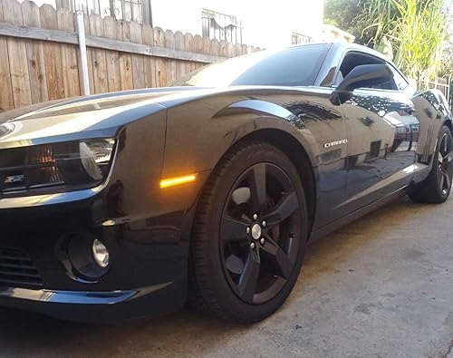 Miniatura 4 de iJDMTOY Lente ahumada 27-SMD ámbar Full LED delantero parachoques lateral kit de luz de marcador compatible con Chevy Camaro 2010-15 reemplazar OEM