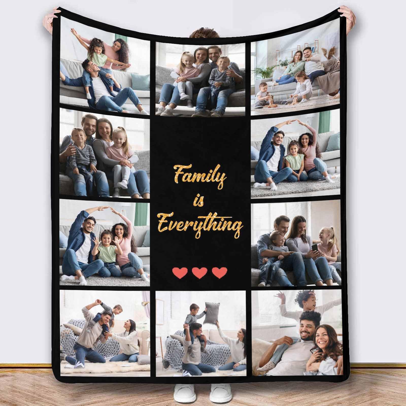 MyPupSocks Custom Photo Blanket Gifts for Mothers Fathers Day Blanket with Picture for Dad Mom Kids Son Daughter (7 Size)