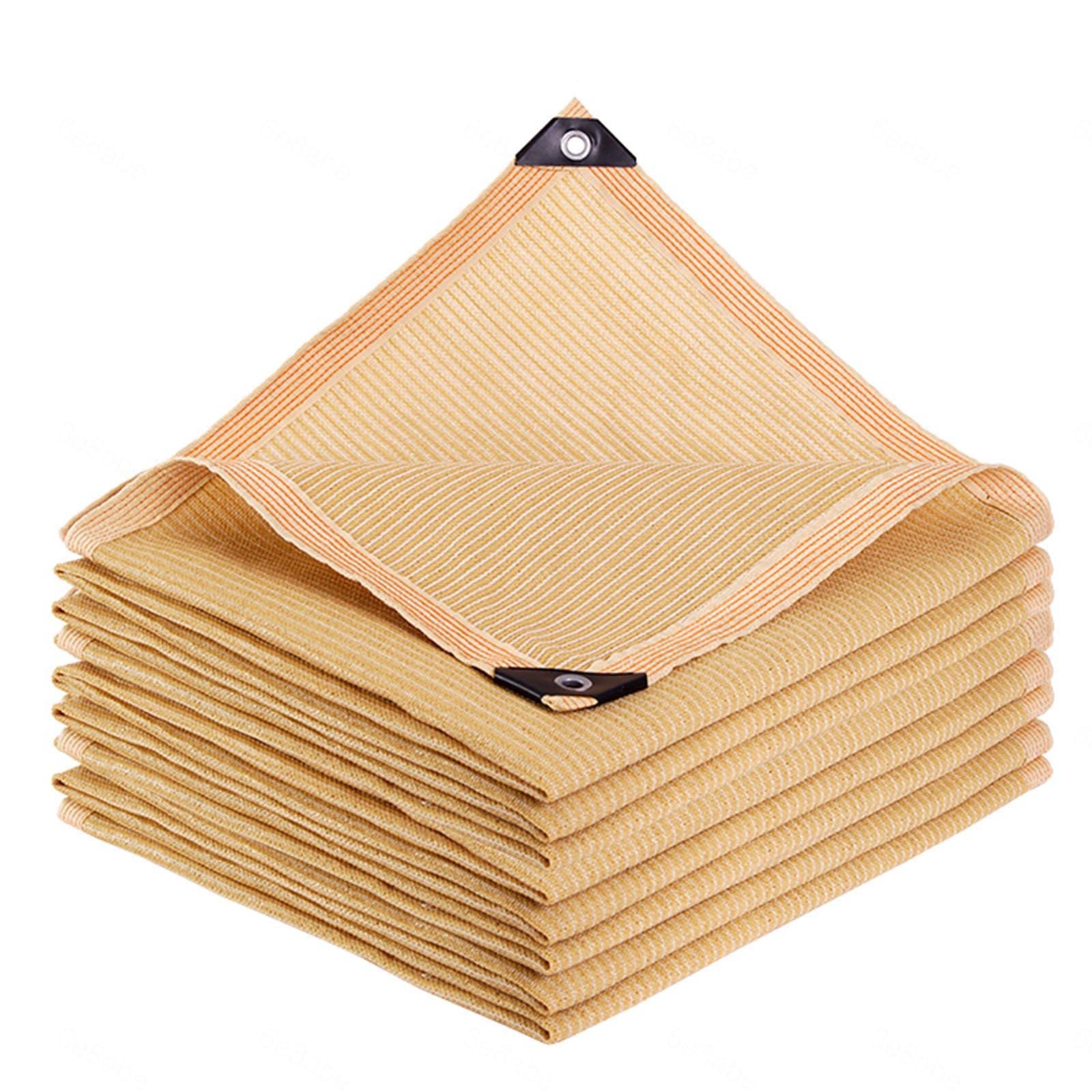 LBRG Rete Ombreggiante, Personalizzabile,Telone Parasole in Tessuto della Serra con i Grommet,Telone Parasole per Il pergolato,Rete Anti-UV Tenda da Sole,Beige-3x6m(9.8 * 19.7ft)