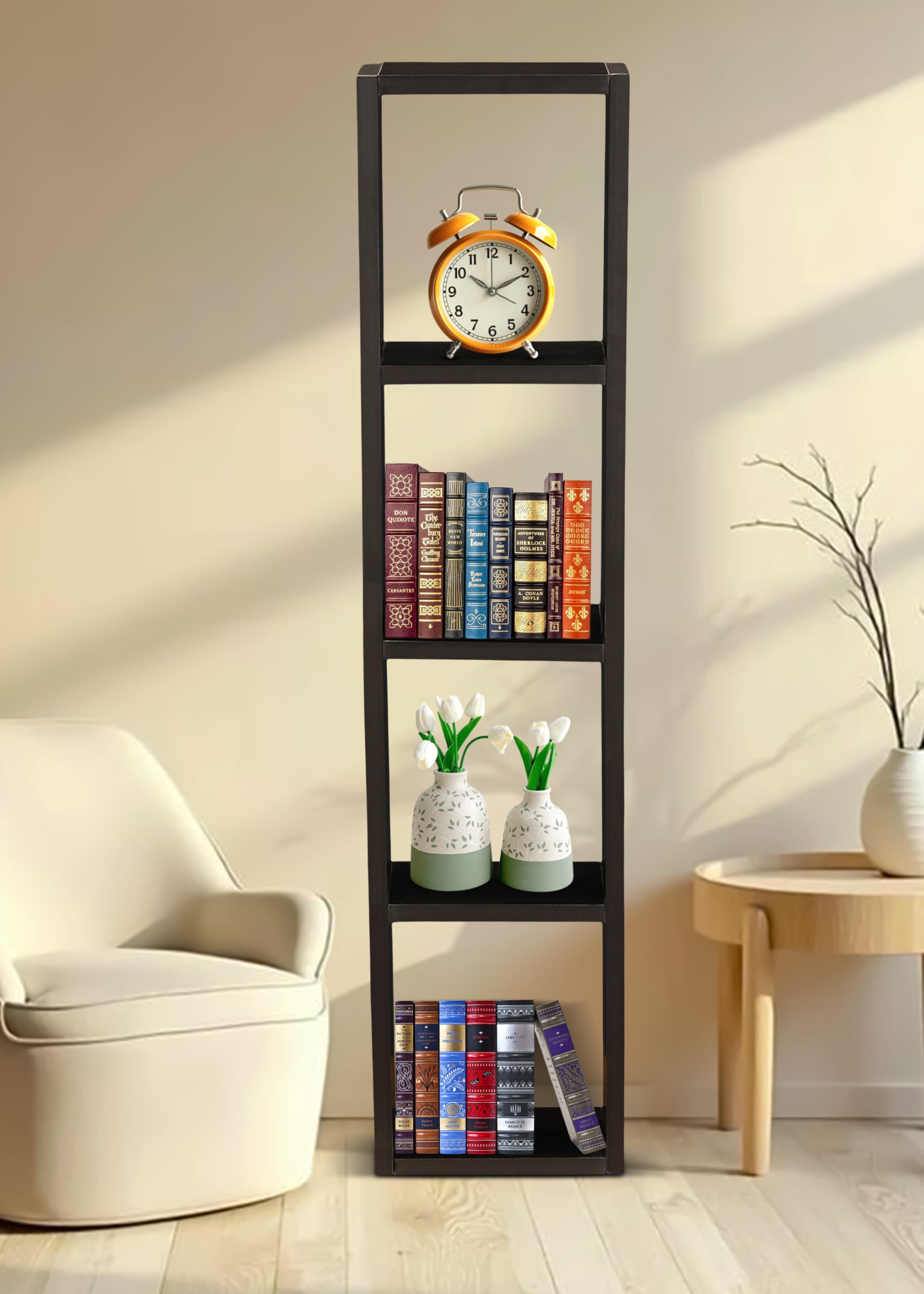 KVS Furniture Engineered Wood Bookcase/Display Rack Books Storage Organizer/Bookshelf for Home Furniture, Floor Standing Bookrack, Cabinet Shelves for Bedroom,Office (Black) DIY(Do-It-Yourself)-image-28