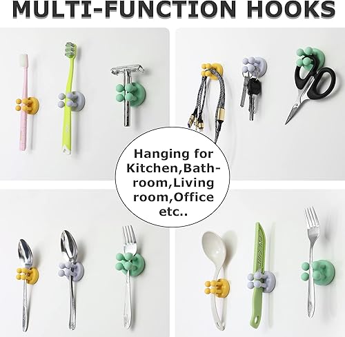 Vista 20 de 4 soportes de silicona para cepillos de dientes, gancho multifunción, impermeable, autoadhesivo, para cepillo de dientes, soporte para enchufe