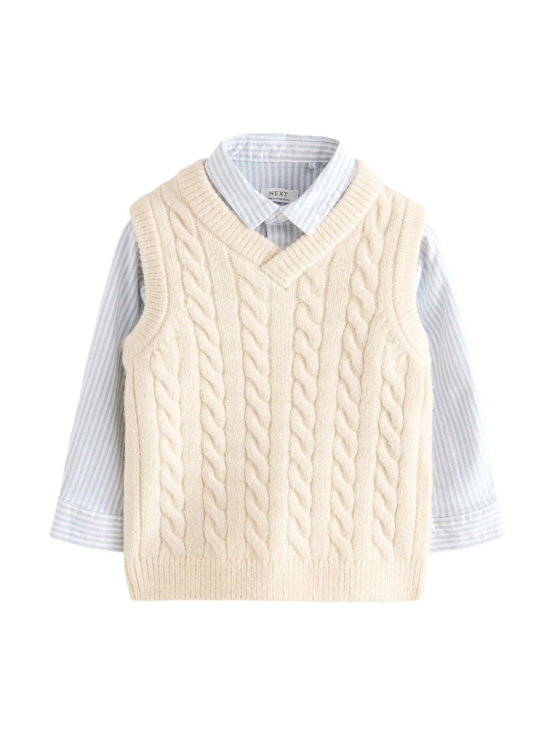 NEXT Jungen Strickweste und Hemd im Set 62-122