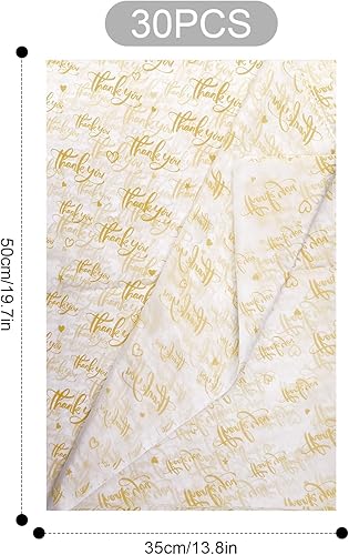 Miniatura 2 de Generic 30 piezas de papel de seda de agradecimiento, dorado, papel de regalo, manualidades, decoraciones de fiesta