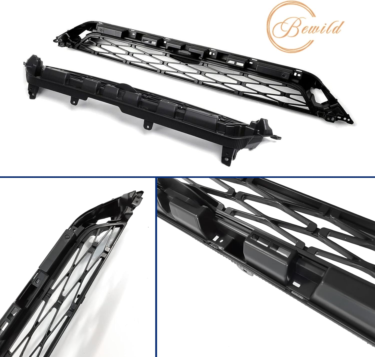 Bewild Front Bumper Grille Fit For 2014-2019 Toyota 4Runner SR5 TRD Off-Road TRD Pro Upper Mesh Grill Assembly Replacement (Not Fit Limited)