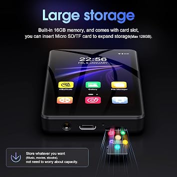 3.5 Inch Full Touch Screen MP4 MP3 Player (Grey Black)