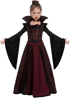 Spooktacular Creations Royal Vampire Costume Set for Girls Halloween Dress Up Party, Carnival Cosplay, Vampire-Themed Party-3T(3-4yr)