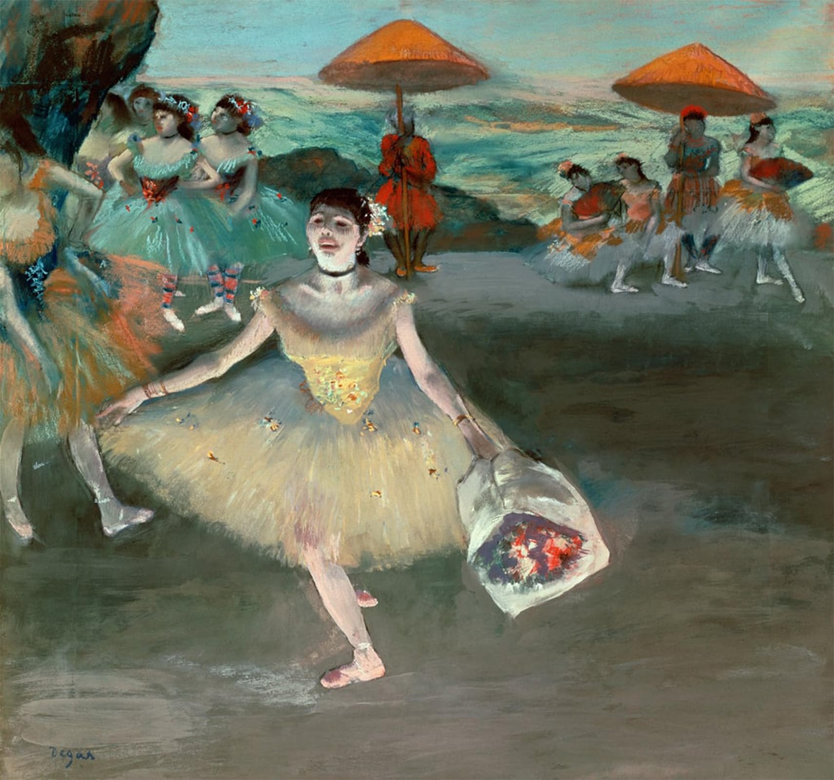 Posteriik No Frame Famous Animal Posters Vintage Picture Dancer With Bouquet Curtseying By Edgar Degas Modern Wall Decor For Home Decor 60X90cm