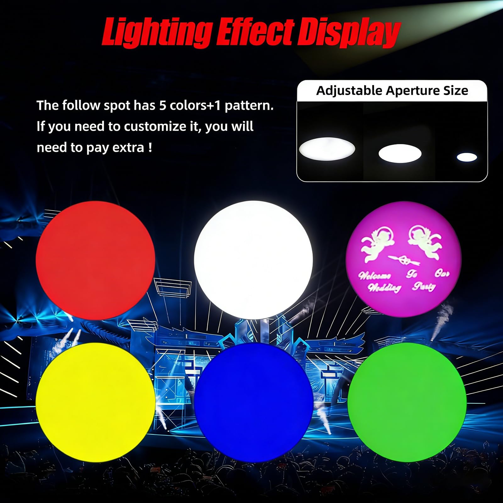 Światło Punktowe Stage Follow 400 W, Reflektor LED Z Ręcznym Sterowaniem, Ze Stojakiem I Regulowaną Przysłoną, Na Wesela, DJ-e, Dyskoteki, Imprezy I Wydarzenia Sceniczne