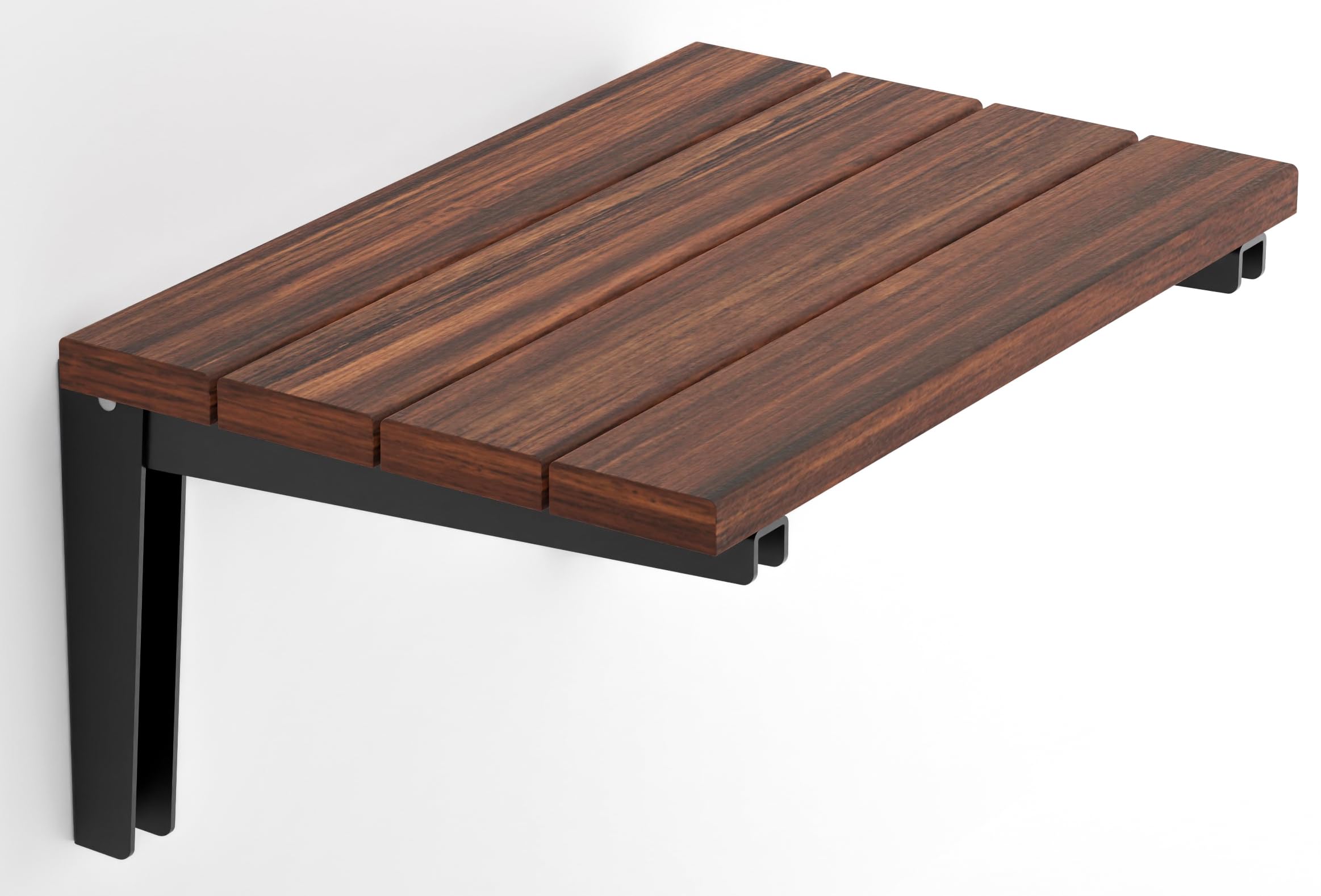 Asiento de Ducha Plegable Madera Maciza de Teca Africana Iroko montado en la Pared, Banco Plegable Hecho a Mano, Taburete de baño de Madera montado en la Pared