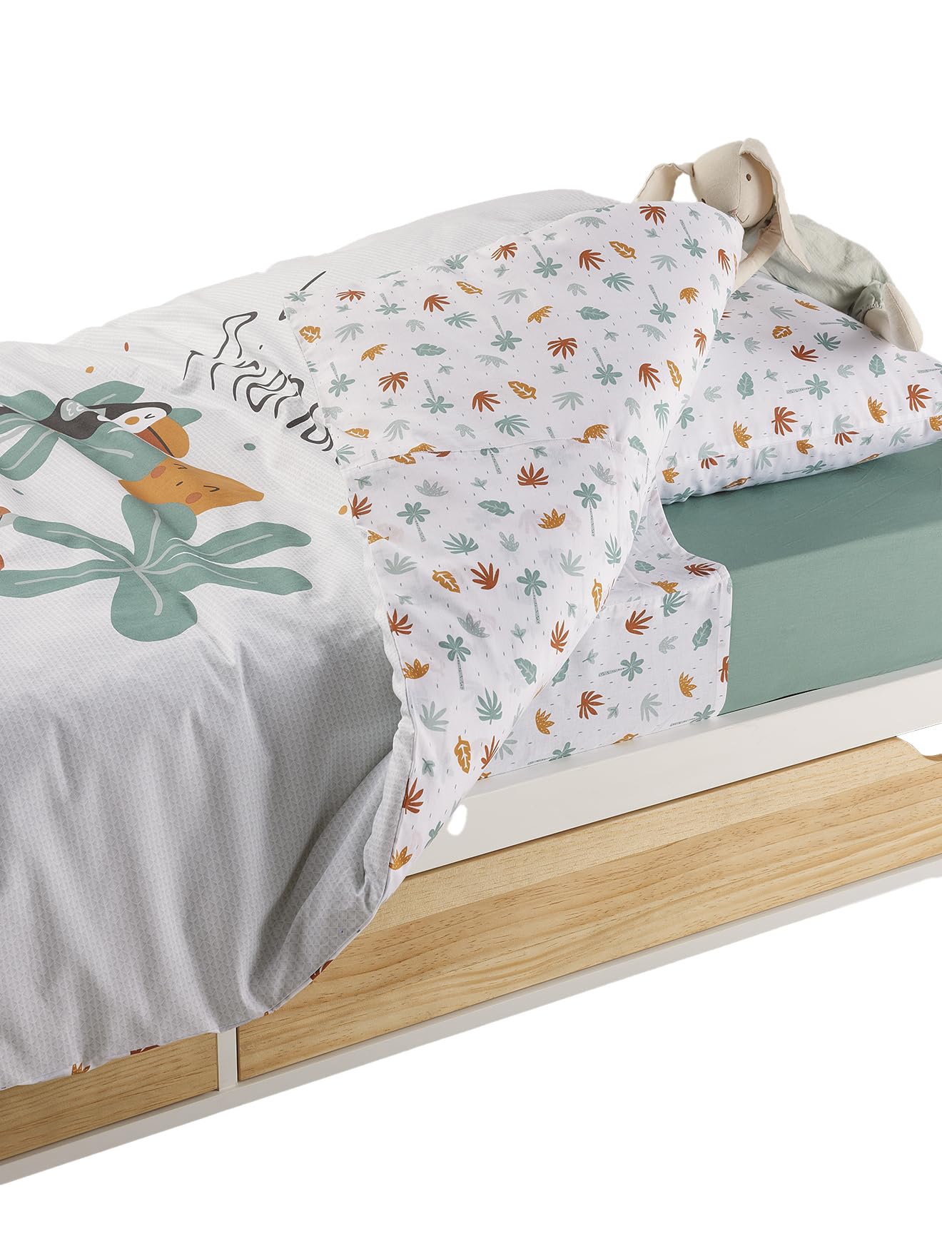 VERTBAUDET Parure Magicouette Animaux avec Coton Recyclé Multicolore 140X150