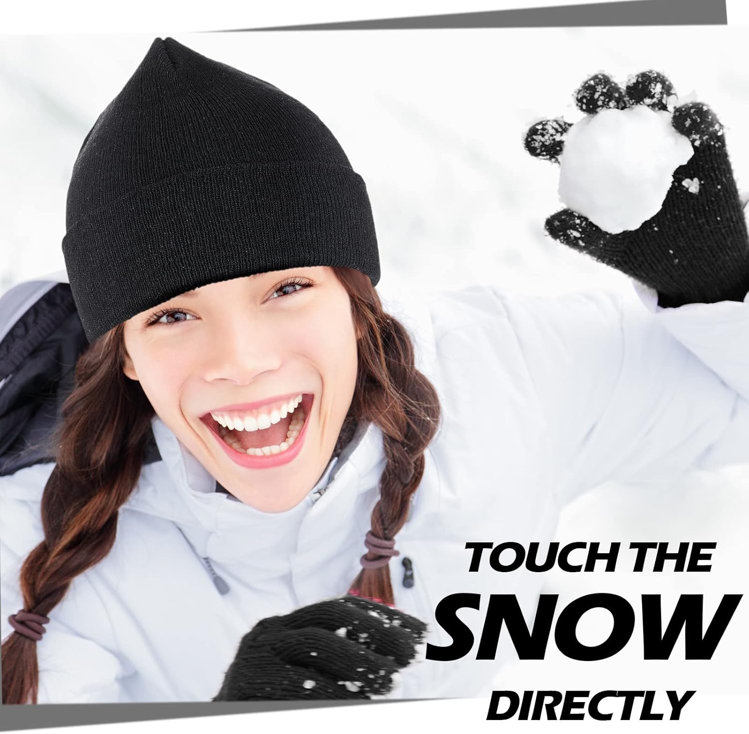 12 Pieces Winter Beanies Hat and Gloves for Men Women Warm Knitted Caps Gloves Set 6 Pairs Unisex Winter Mittens 6 Warm Hats - Image 4